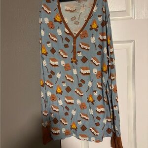 Little Sleepies Blue S'mores Pajama Shirt